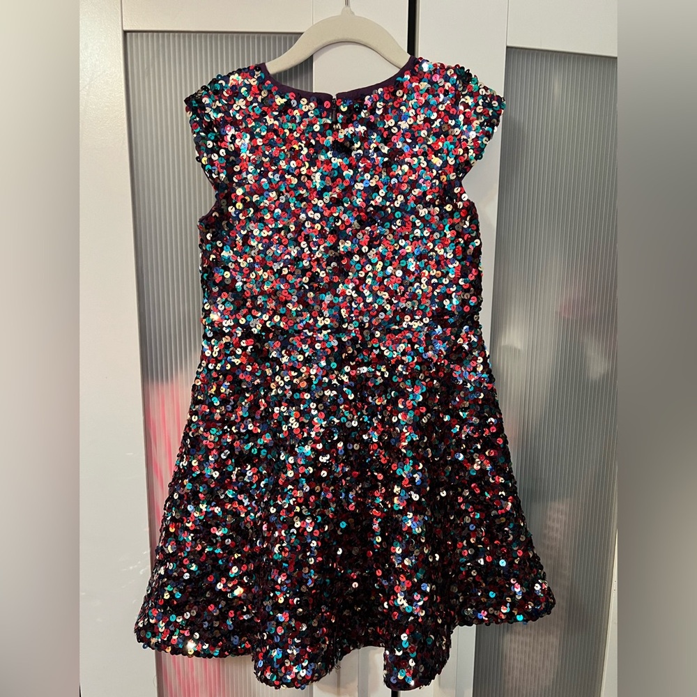 Mini Boden Roald Dahl Rainbow Sequin Dress